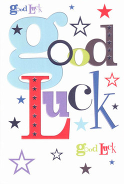 This thoughtfully designed good luck card feels at home in Whitechapel's vibrant mix of tradition and ambition. Each letter is a character in a colourful ensemble-an oversized, baby-blue 'g', fiery reds, serene purples-set against a clean white background, reminiscent of gallery walls near Brick Lane or the gentle glow outside the Royal London Hospital. Sprinkled throughout are stars in shades of navy, sky, and soft lavender, capturing dreams as bright and wide as the city skyline. The dynamic balance of fonts and hues carries the joy, excitement, and steadfast support local florists offer their neighbours. The card's premium texture feels quietly luxurious, inviting you to pause and savour its message. Perfect for moments of transition-from studies at nearby schools to launching new ventures along Whitechapel High Street-this card sends waves of luck and encouragement, as if whispering, "You're seen and celebrated, and luck is right by your side in the heart of Whitechapel."